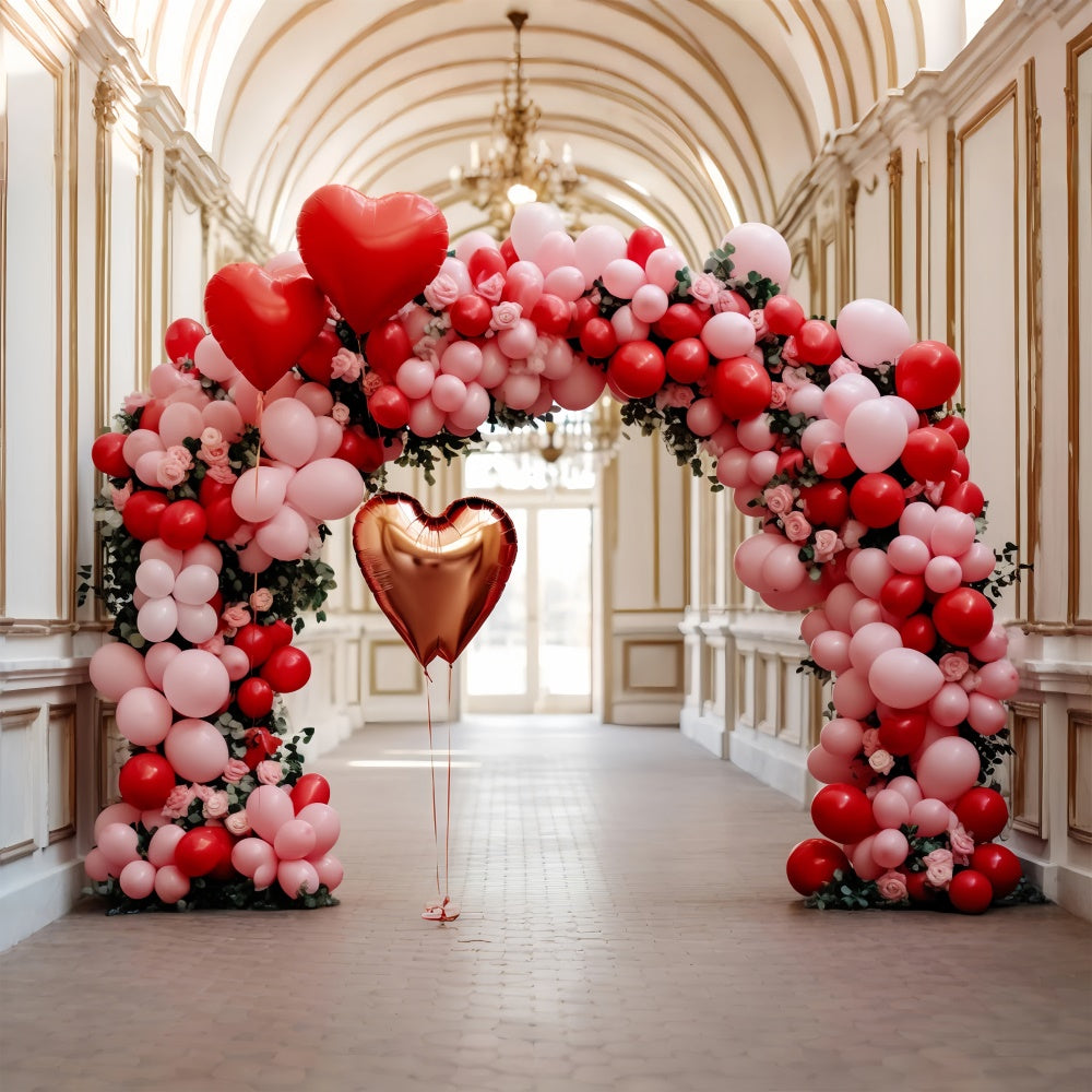Sfondo Di San Valentino Sfondo Con Arco Di Palloncini A Forma Di Cuore BRP11-311