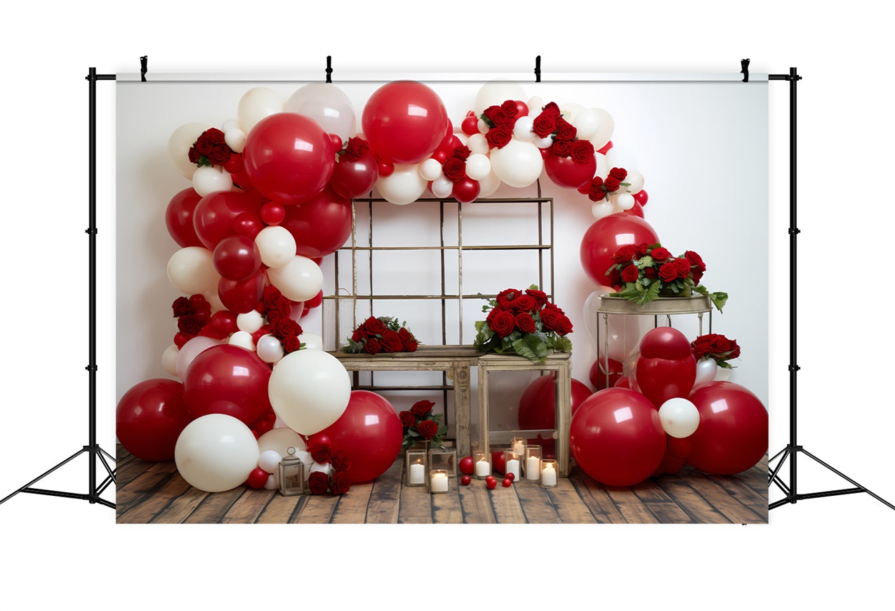 Fondali Fotografici Per San Valentino Sfondo Floreale Con Arco A Palloncino BRP11-316