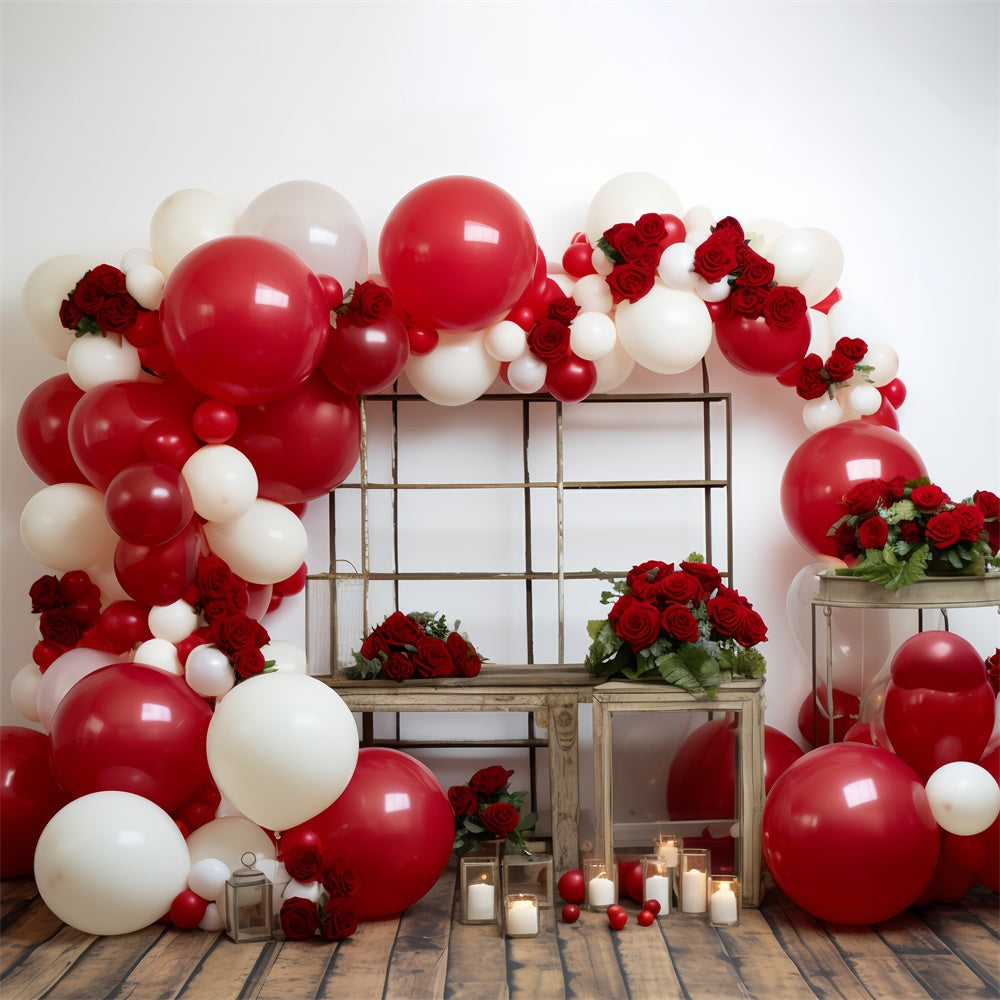 Fondali Fotografici Per San Valentino Sfondo Floreale Con Arco A Palloncino BRP11-316