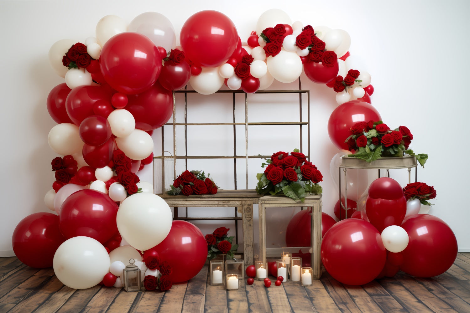 Fondali Fotografici Per San Valentino Sfondo Floreale Con Arco A Palloncino BRP11-316