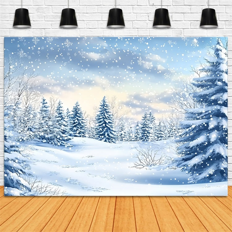 Sfondo Di Neve Invernale Foresta Nevicata Sfondo Di Serenita Pacifica BRP11-38