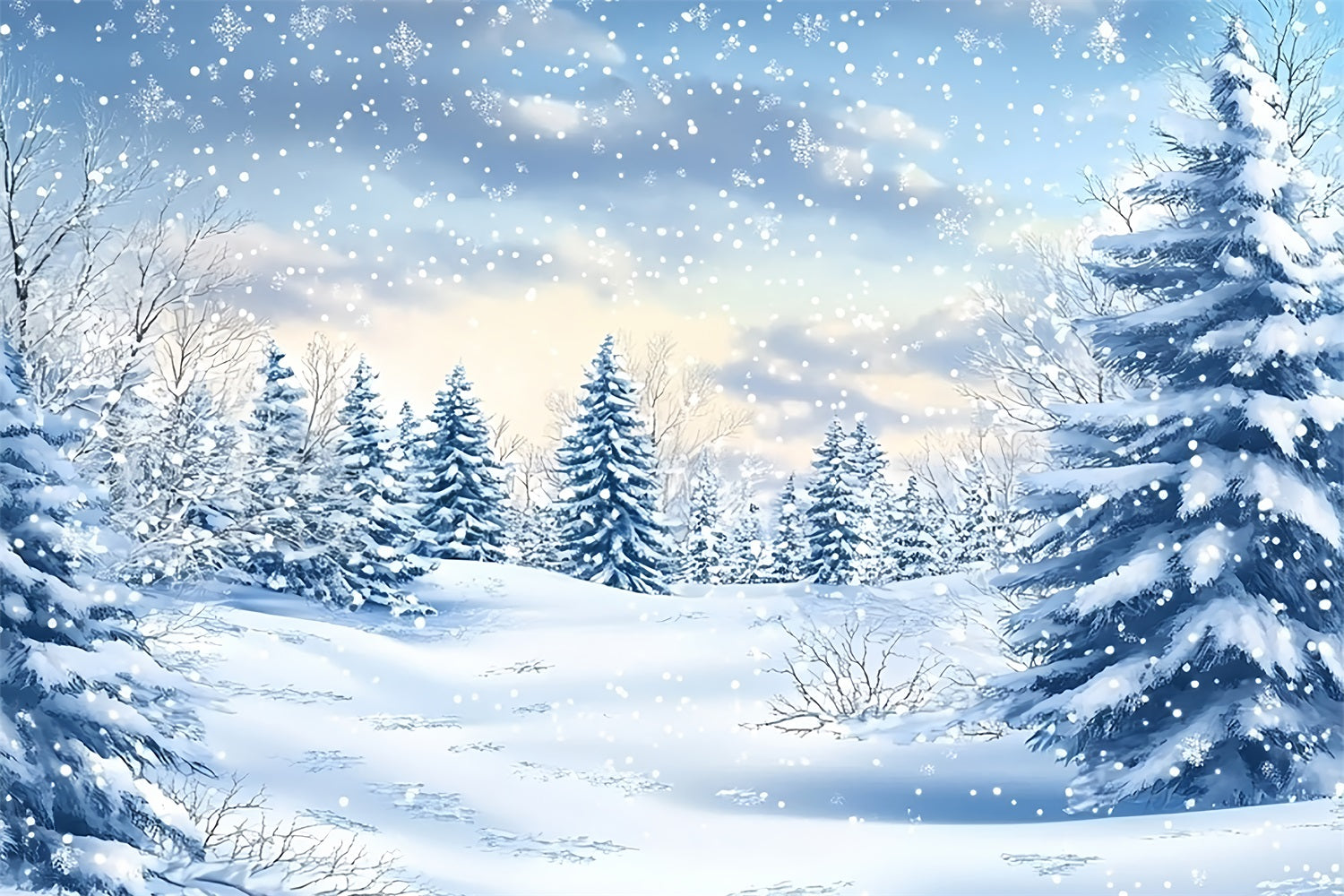 Sfondo Di Neve Invernale Foresta Nevicata Sfondo Di Serenita Pacifica BRP11-38