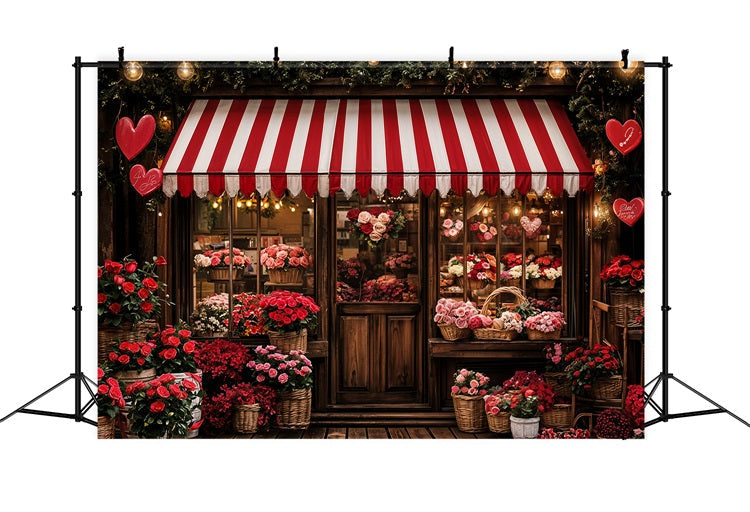Fondali San Valentino Romantic Rose Heart Shopfront Sfondo BRP11-383