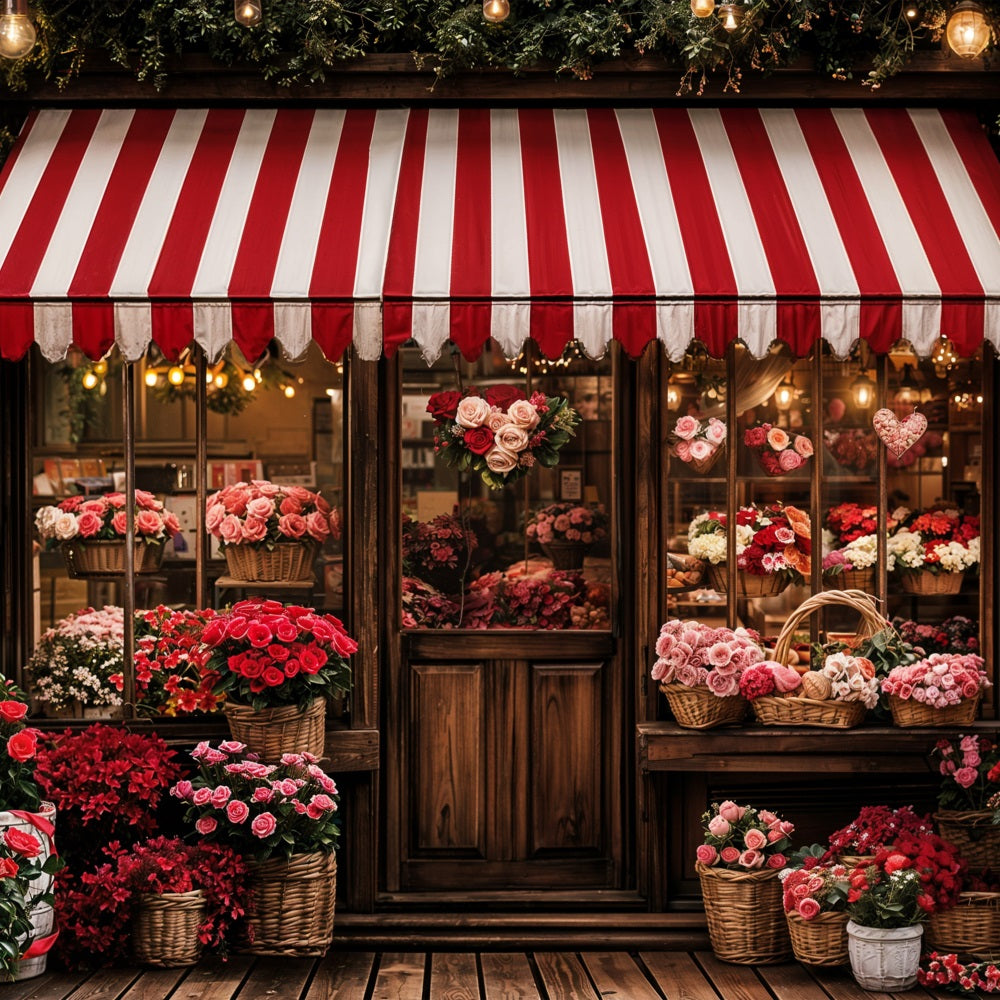 Fondali San Valentino Romantic Rose Heart Shopfront Sfondo BRP11-383