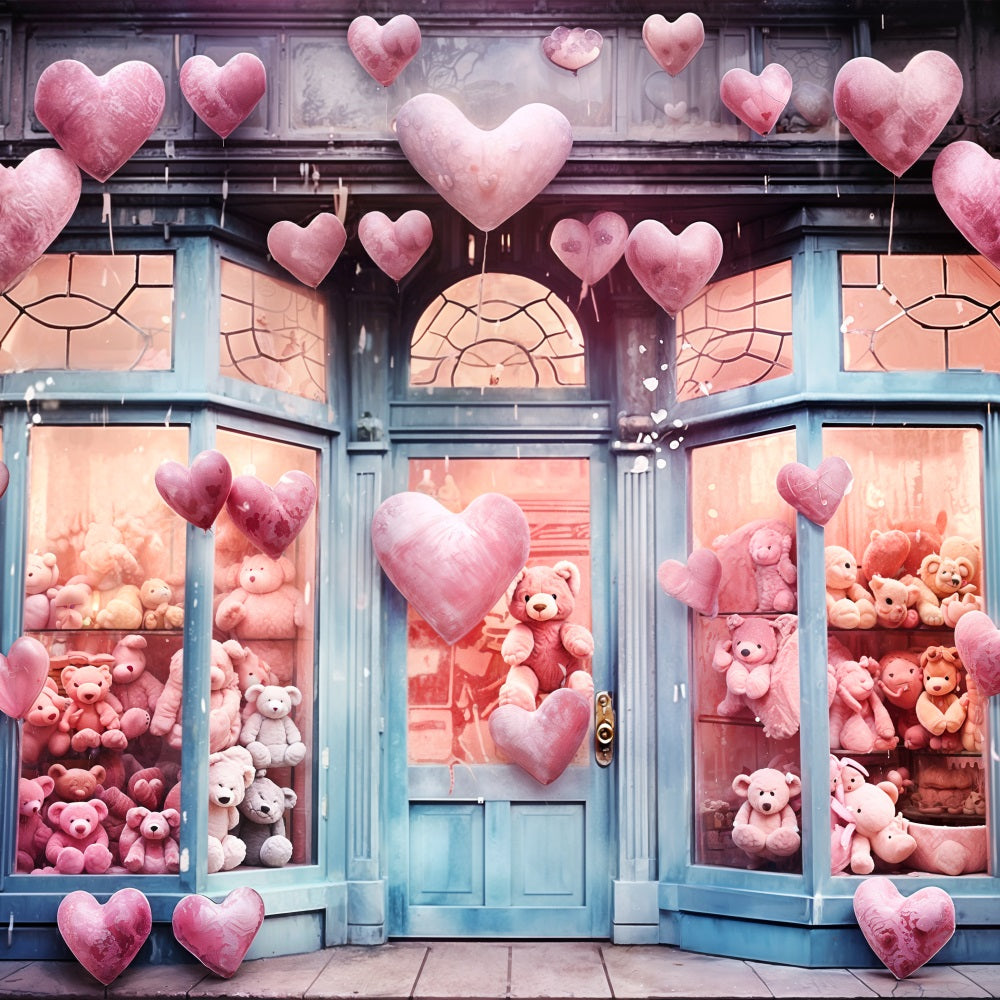 Fondali Fotografici San Valentino Cuore Palloncini Orsacchiotto Amore Sfondo BRP11-388