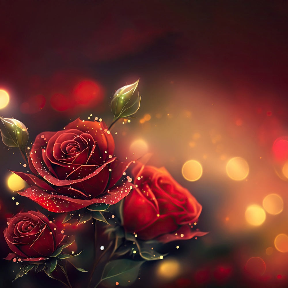 Sfondo Festa Di San Valentino Sfondo Di Luci Luminose Con Rose Rosse BRP11-398