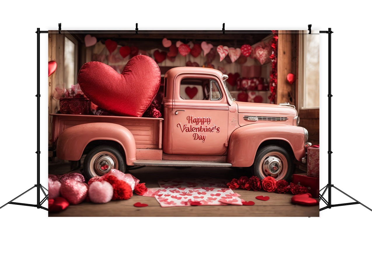 Sfondo San Valentino Romantico Camion Rosa Sfondo BRP11-408
