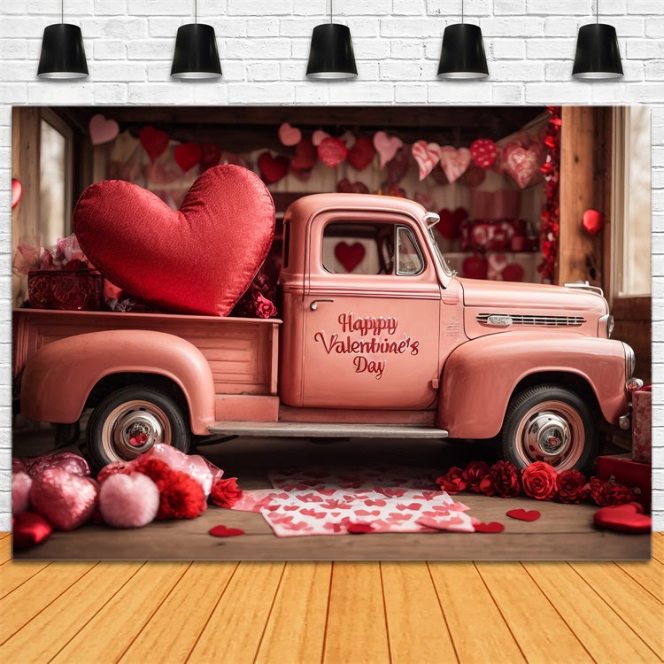 Sfondo San Valentino Romantico Camion Rosa Sfondo BRP11-408