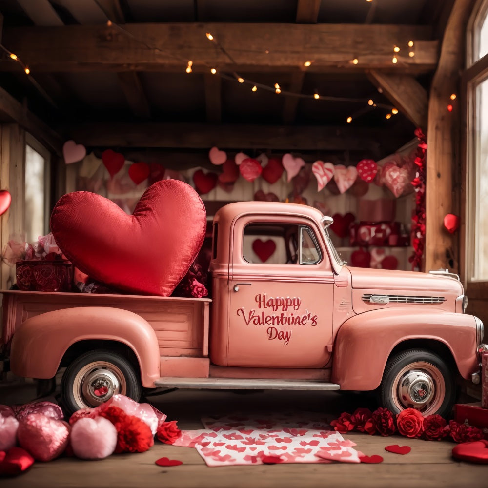 Sfondo San Valentino Romantico Camion Rosa Sfondo BRP11-408