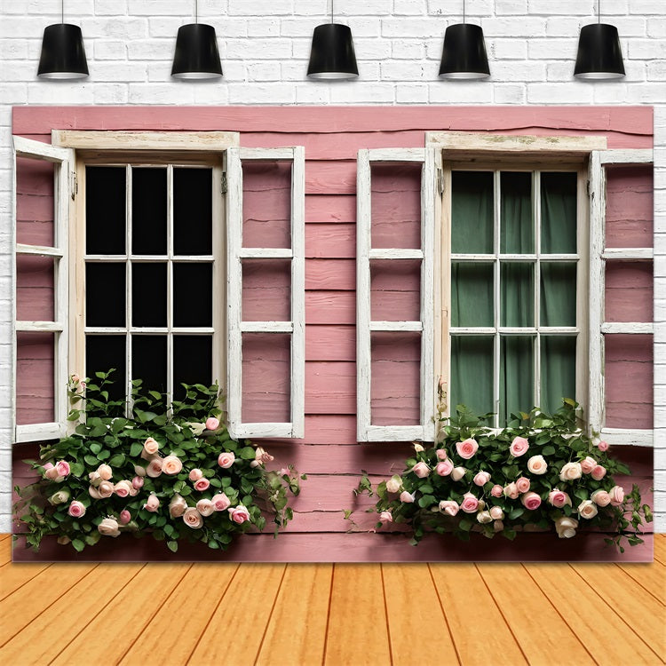 Sfondo Di San Valentino Sfondo Floreale Con Finestra Rosa Vintage BRP11-416