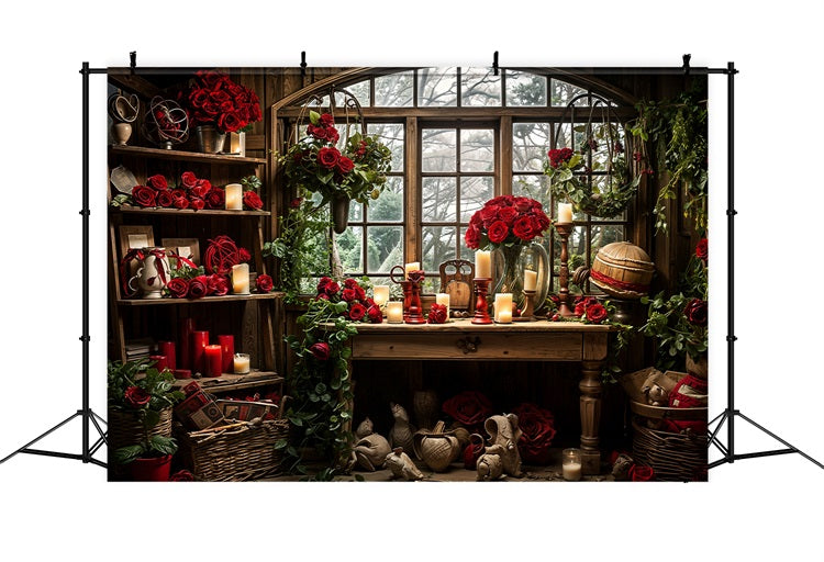 Fondali Di San Valentino Romantico Sfondo Vintage Con Rose Per Finestre BRP11-419
