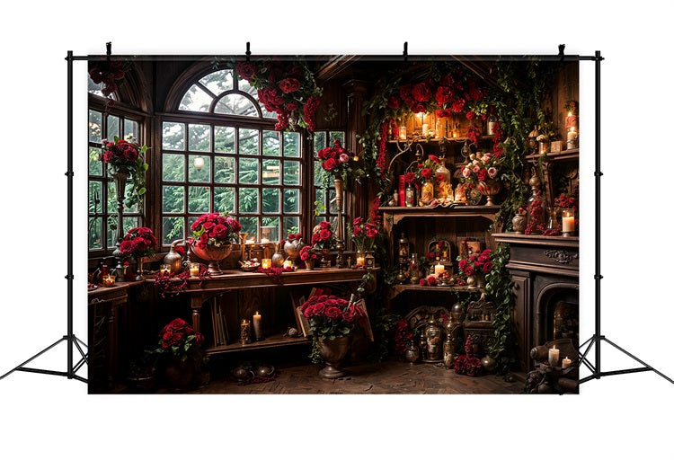 Fondali Di San Valentino Finestra Floreale Sfondo Di Luce Calda BRP11-420