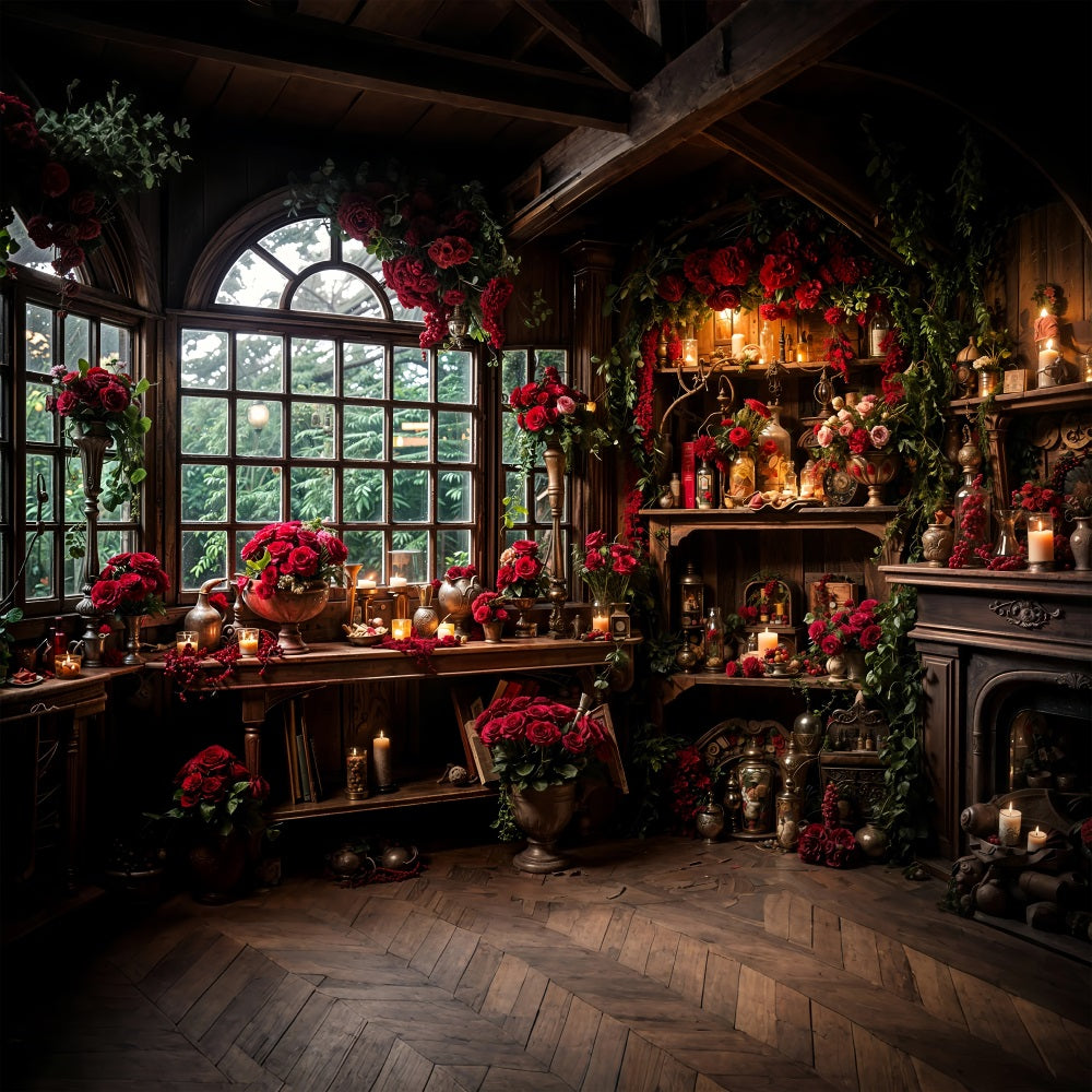 Fondali Di San Valentino Finestra Floreale Sfondo Di Luce Calda BRP11-420