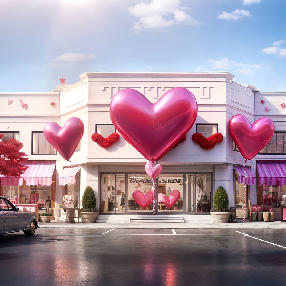 Sfondo Per Foto Di San Valentino Palloncini A Forma Di Cuore Sfondo Per Vetrina BRP11-436