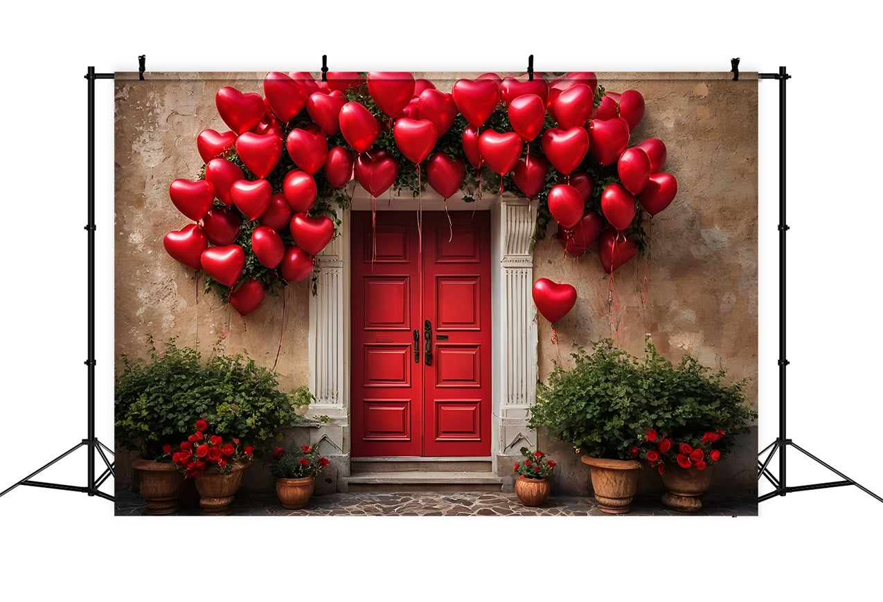 Sfondo Di San Valentino Sfondo Di Palloncini Con Cuore Rosso Porta BRP11-445