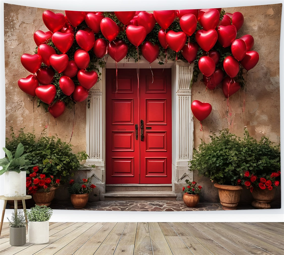 Sfondo Di San Valentino Sfondo Di Palloncini Con Cuore Rosso Porta BRP11-445