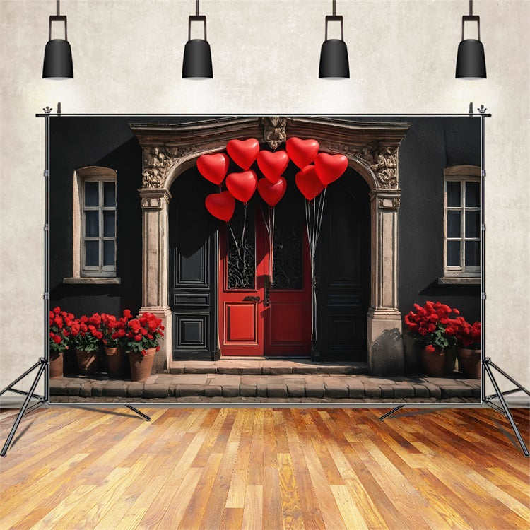 Fondali Di San Valentino Sfondo Porta Palloncini Cuore Rosso BRP11-446