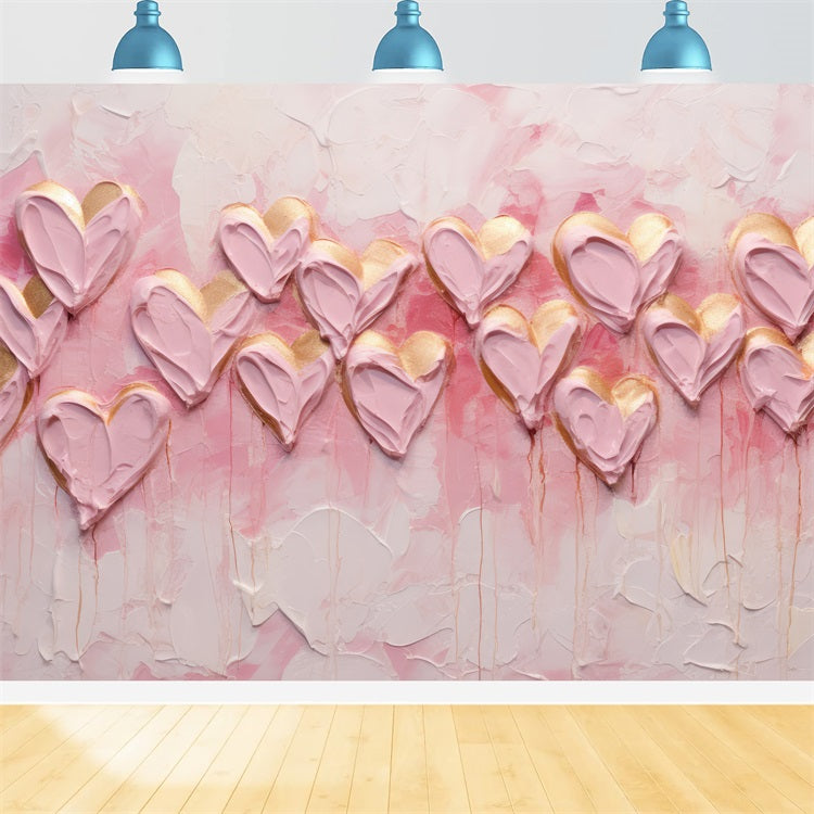 Idee Per Lo Sfondo Fotografico Di San Valentino Sfondo Con Texture Gocciolante Di Cuori BRP11-455