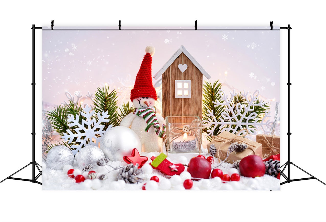 Fondali Scena Invernale Pupazzo Di Neve Decorazioni Natalizie Sfondo Regali BRP11-470