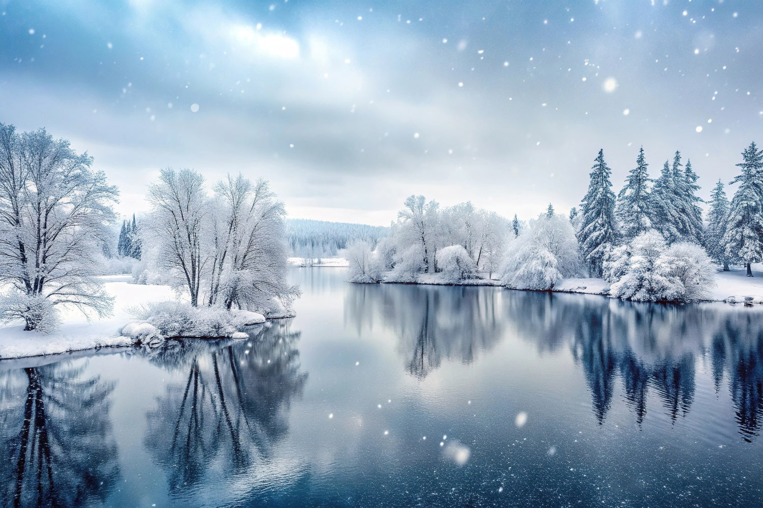 Sfondo Fotografico Winter Wonderland Sfondo Del Lago Ghiacciato BRP11-492