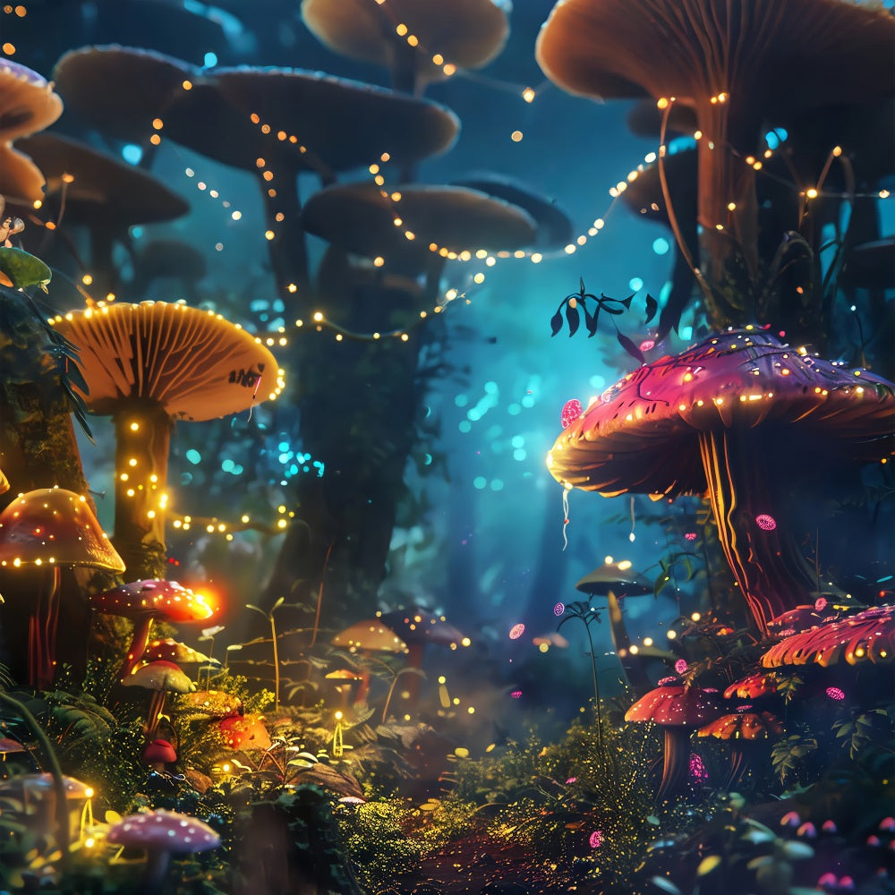 Sfondo Primaverile Fotografia Sfondo Luminoso Della Foresta Di Funghi BRP11-509