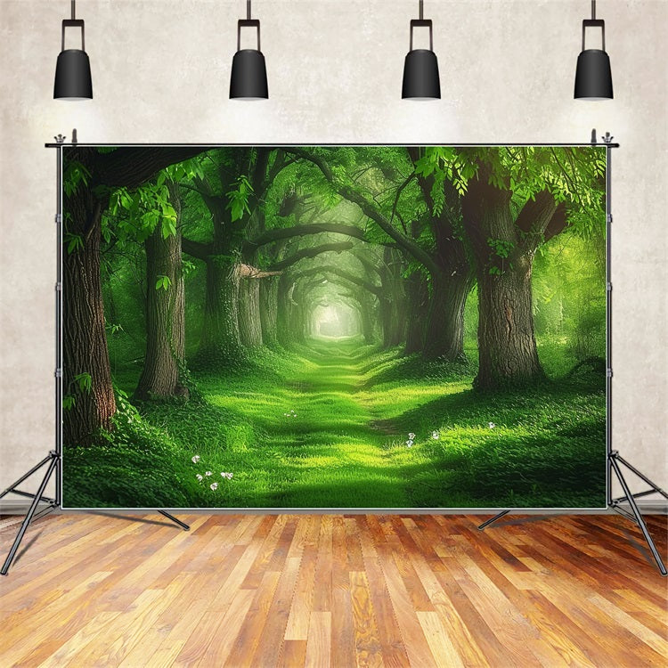 Fondali Per Foto Primaverili Tunnel Per Alberi Sentiero Forestale Sfondo BRP11-515