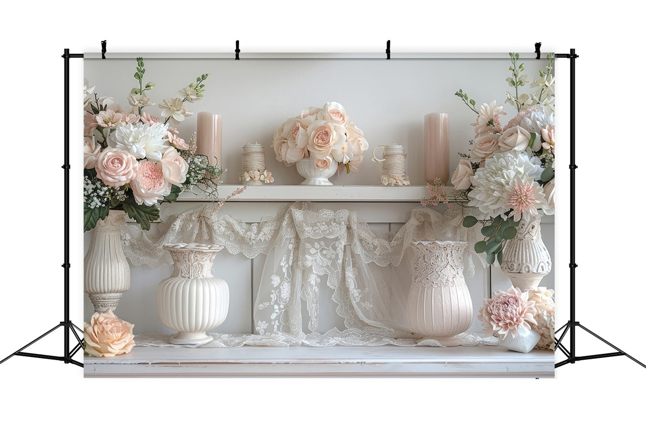 Fondali Fotografici Sfondo Con Disposizione Di Pizzo Floreale Primaverile BRP11-525