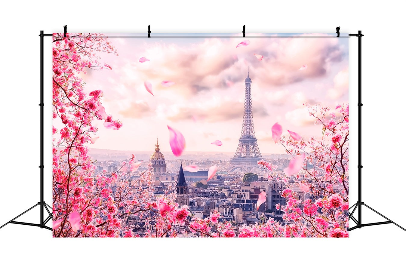 Sfondo A Tema Primaverile Sfondo Di Fiori Di Ciliegio Della Torre Eiffel BRP11-536