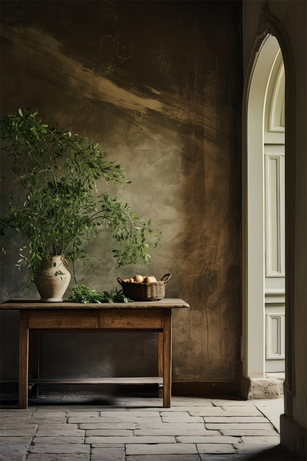 Fondali Sfondo Per Tavolo In Legno Con Vegetazione Vintage In Ceramica BRP11-560