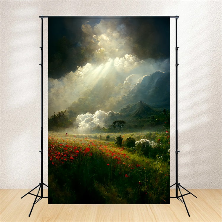 Fondali Vintage Paesaggio Maestoso Fondale Con Fascio Di Luce Celeste BRP11-564