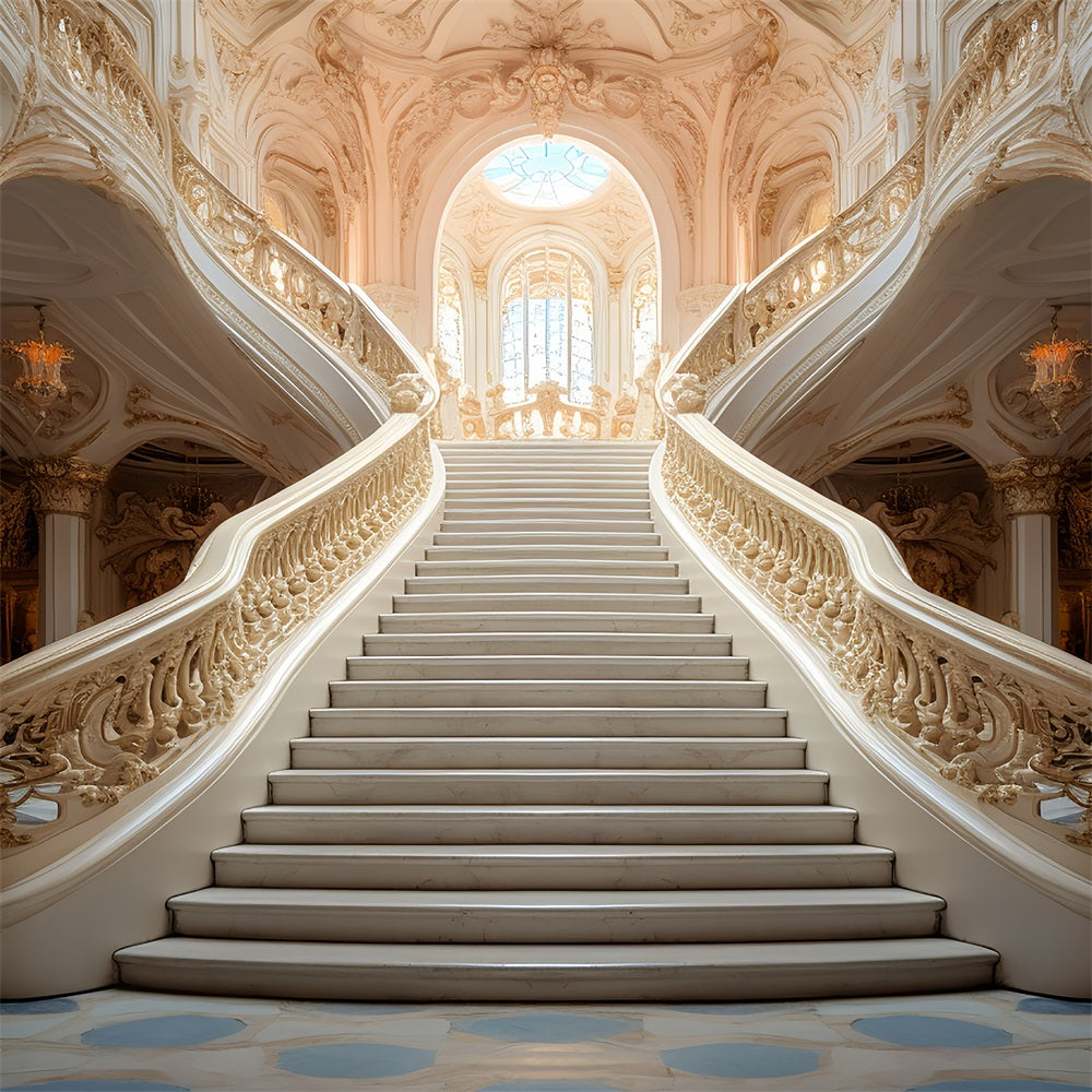 Fondali Scalinata Vintage Intricati Intagli Sullo Sfondo BRP11-598