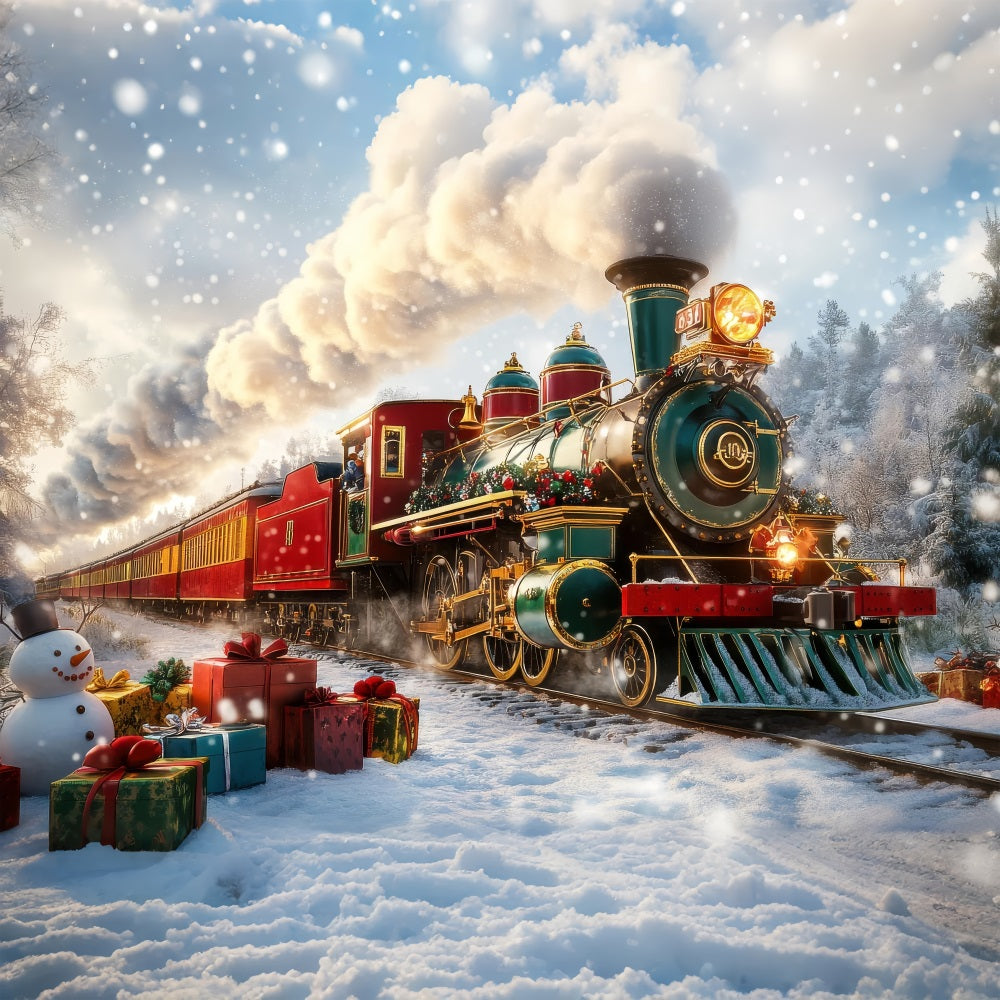 Sfondo Del Paese Delle Meraviglie Invernale Sfondo Di Viaggio In Treno Per Le Vacanze BRP11-60