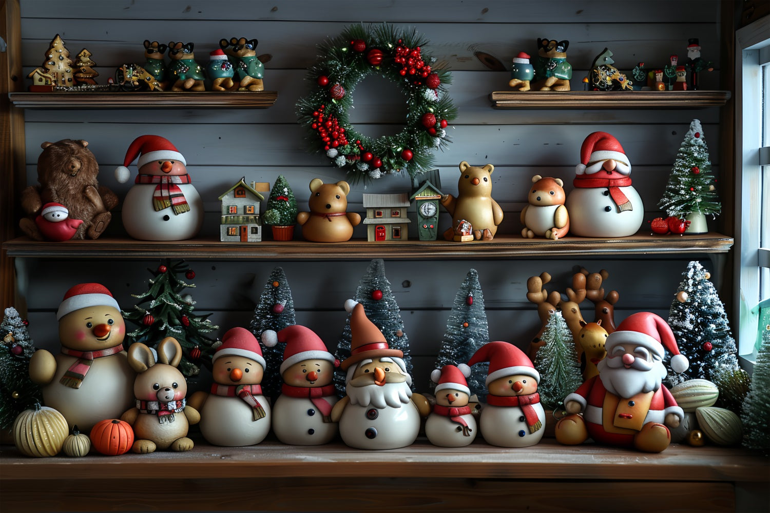 Fondali Fotografici Natalizi Fondale Degli Amici Innevati Del Laboratorio Di Babbo Natale BRP11-77