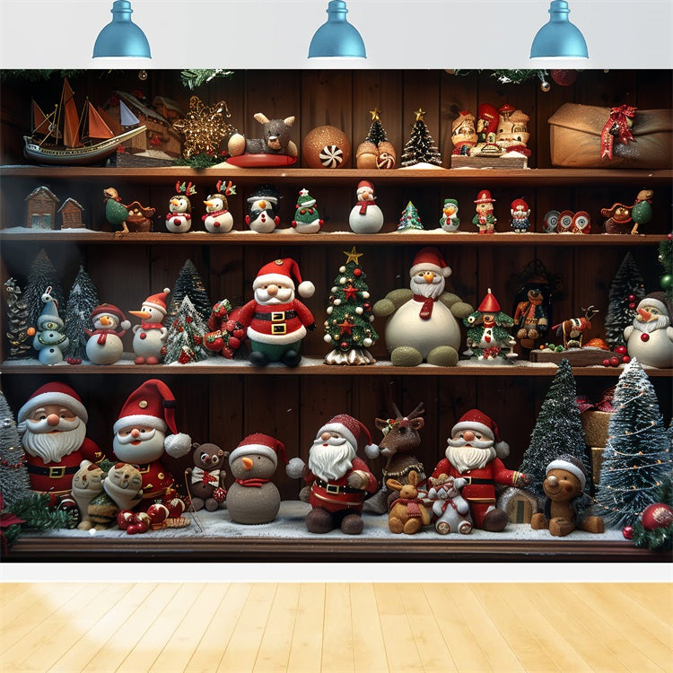 Sfondo Fotografico Natalizio Sfondo Di Celebrazione Gioiosa Del Laboratorio Di Babbo Natale BRP11-78