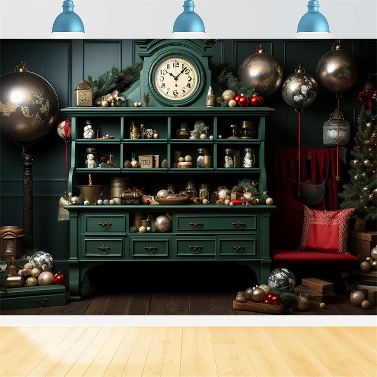 Sfondo Natalizio Laboratorio Di Babbo Natale Ornamento Magico Scaffale Sfondo BRP11-82