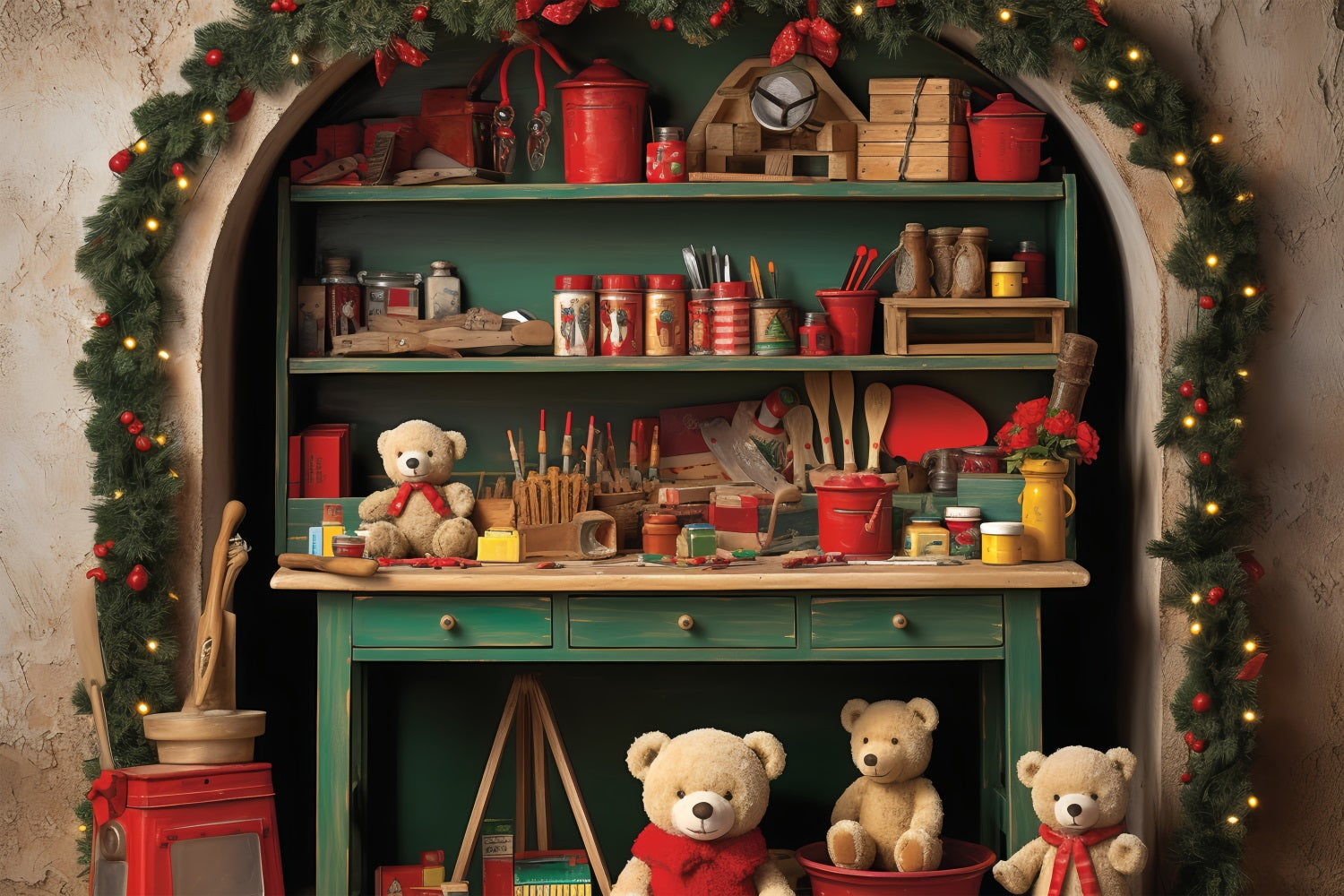 Sfondo Natalizio Sfondo Collezione Workshop Di Babbo Natale BRP11-88