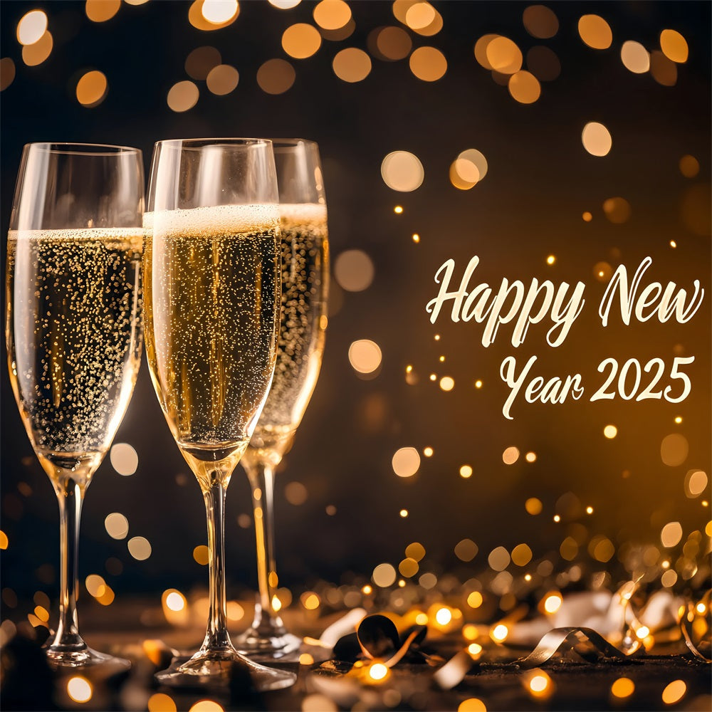 Fondali Per Il Capodanno 2025 Sfondo Con Toast Con Champagne BRP12-103