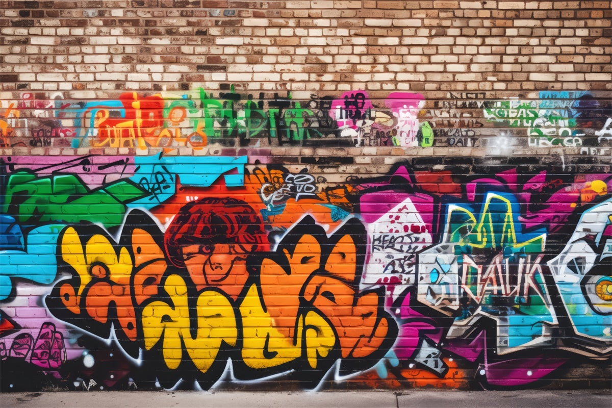 Sfondo Di Muro Di Mattoni Di Graffiti Sfondo Artistico Brillante BRP12-117