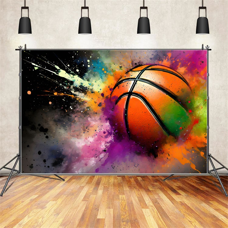 Sfondo Graffiti Vibrante Basket Splash Art Sfondo BRP12-131