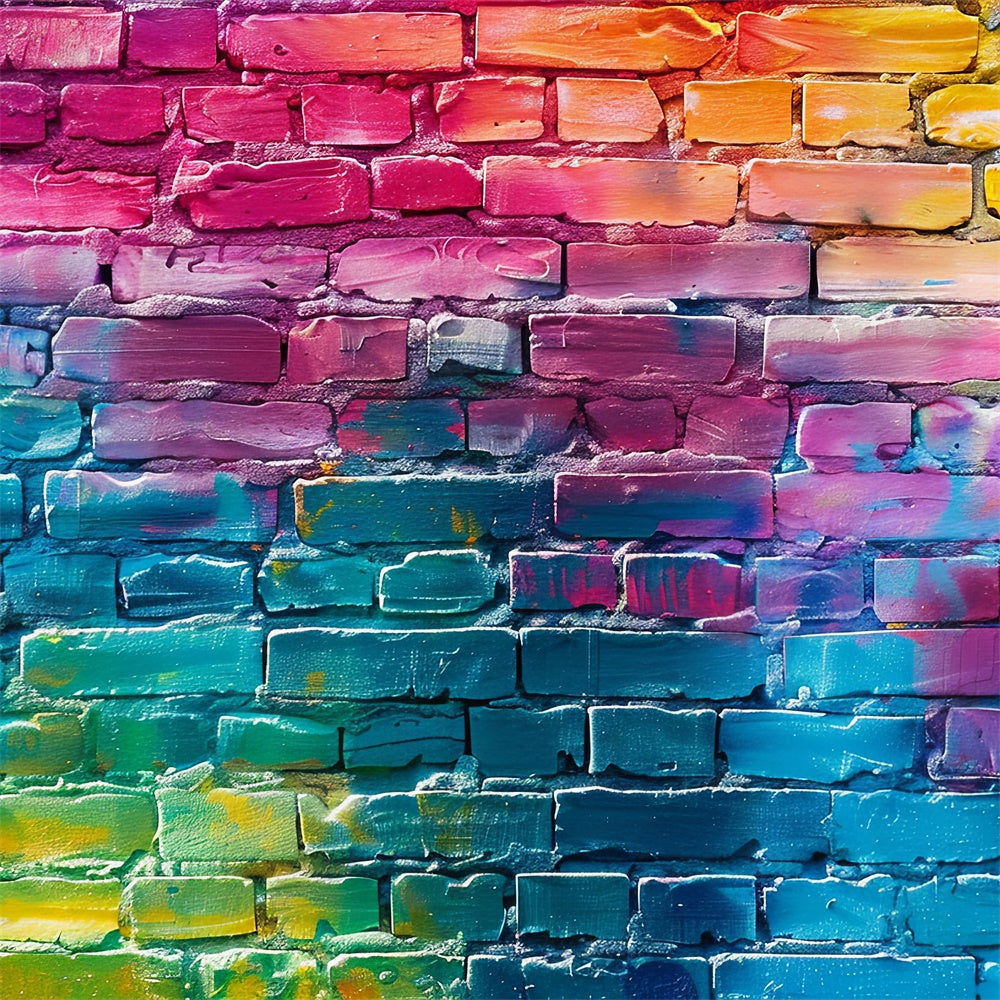 Fondali Per Foto Graffiti Sfondo Colorato In Mattoni Dipinti BRP12-132