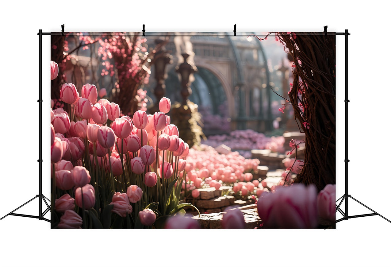 Idee Per Lo Sfondo Di San Valentino Sfondo Del Giardino Dei Tulipani Primaverili BRP12-185