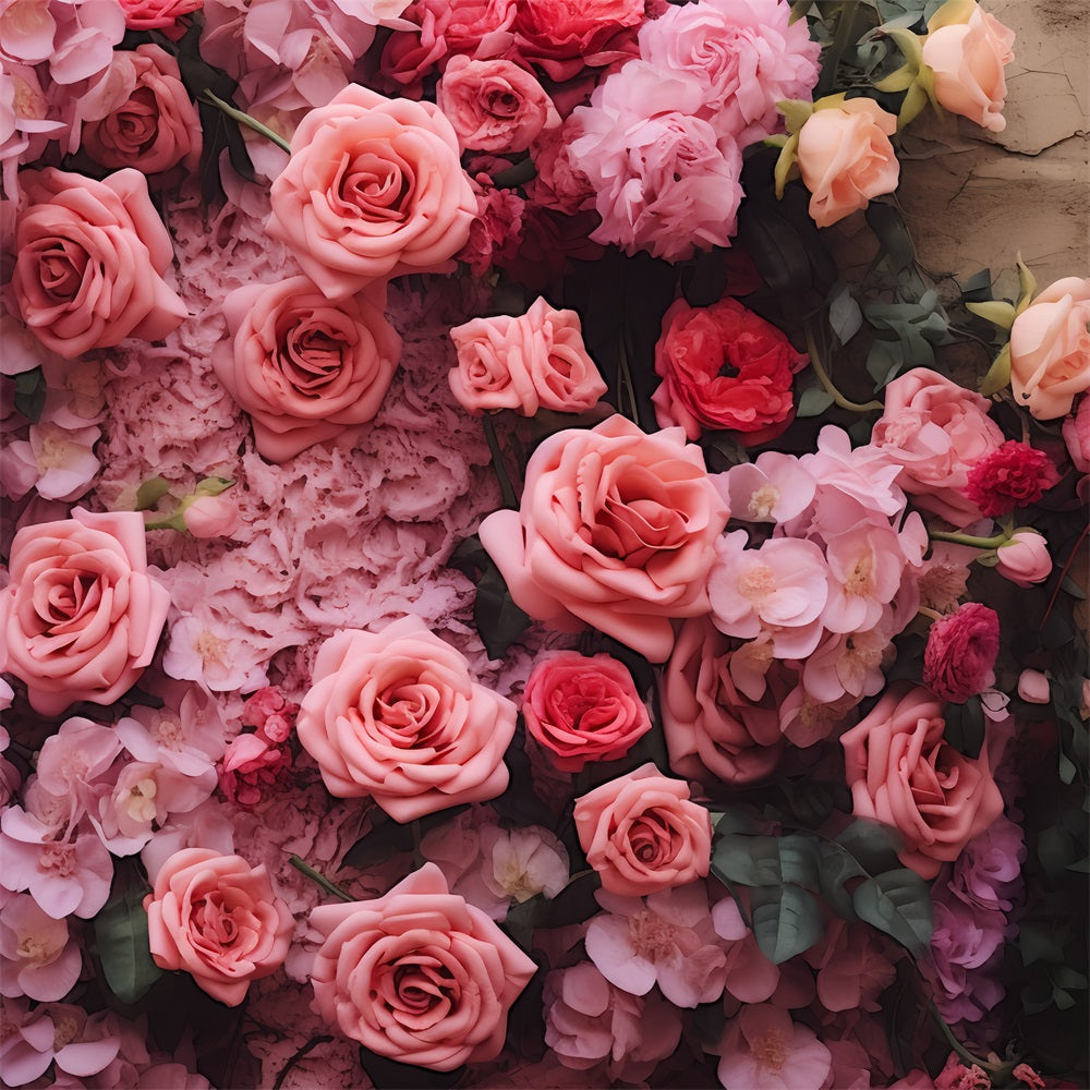 Sfondo Di San Valentino Parete Floreale Sfondo Di Fioritura Rigogliosa BRP12-186