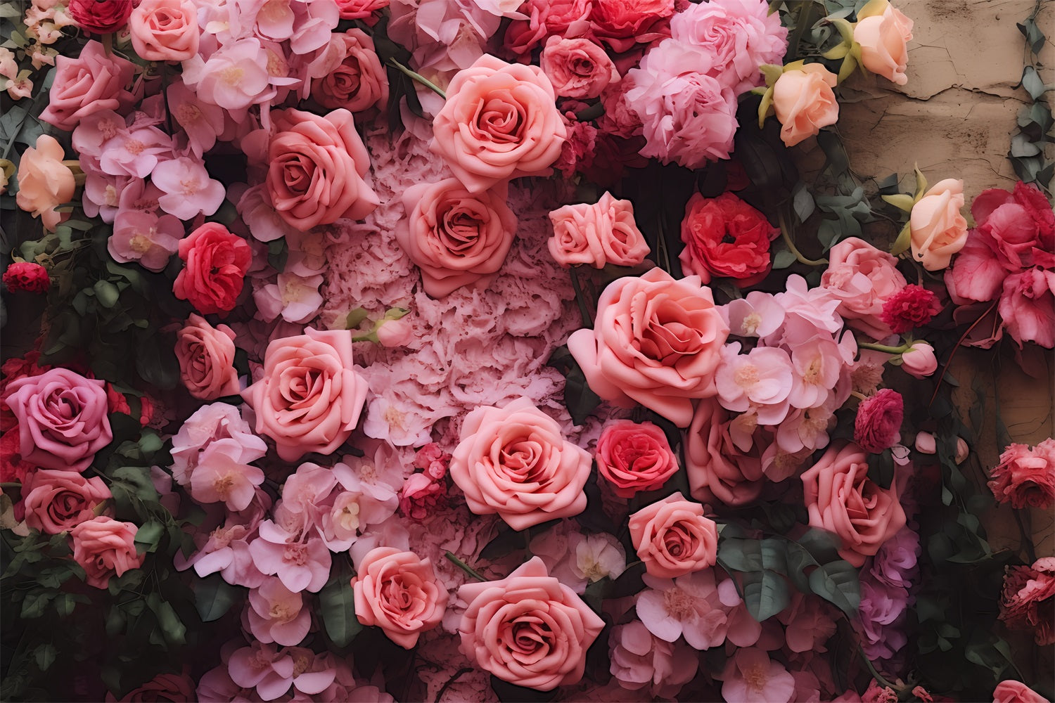 Sfondo Di San Valentino Parete Floreale Sfondo Di Fioritura Rigogliosa BRP12-186