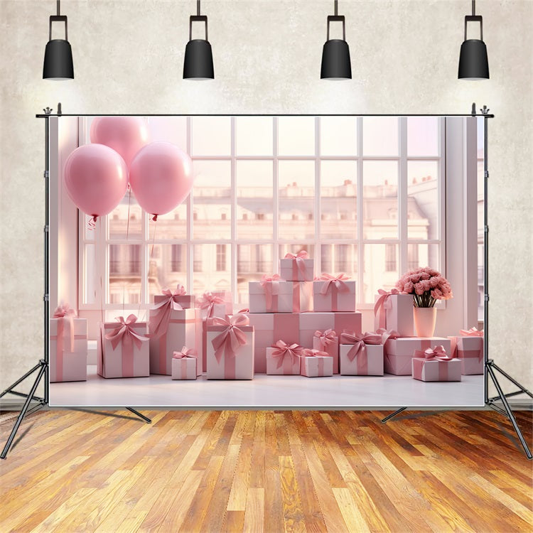 Fondali Fotografici Per San Valentino Sfondo Per Disposizione Delle Finestre Regalo Con Palloncini BRP12-195