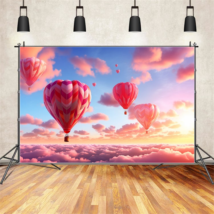 Fondali Fotografici Per San Valentino Sfondo Con Mongolfiere E Cielo BRP12-203