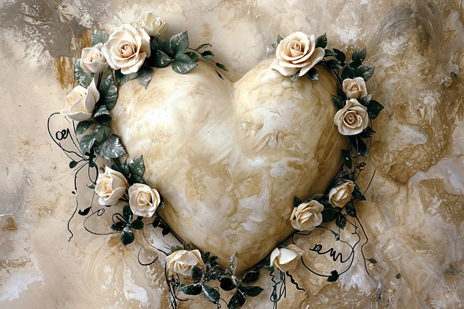 Sfondo Per San Valentino Classico Sfondo Con Struttura In Marmo E Cuore Rosa BRP12-218