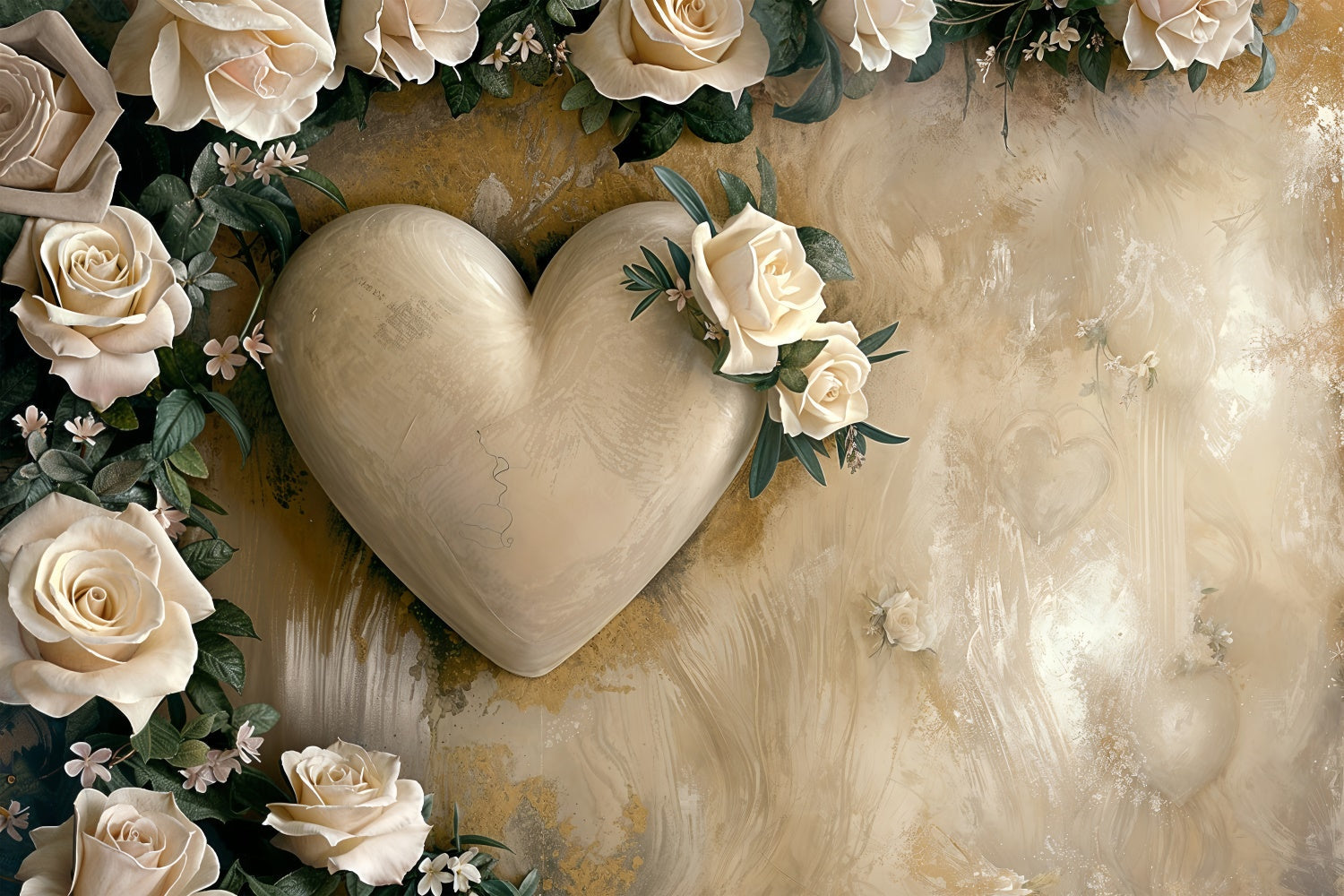 Sfondo Di San Valentino Sfondo Romantico Di Fiori A Cuore Beige BRP12-219