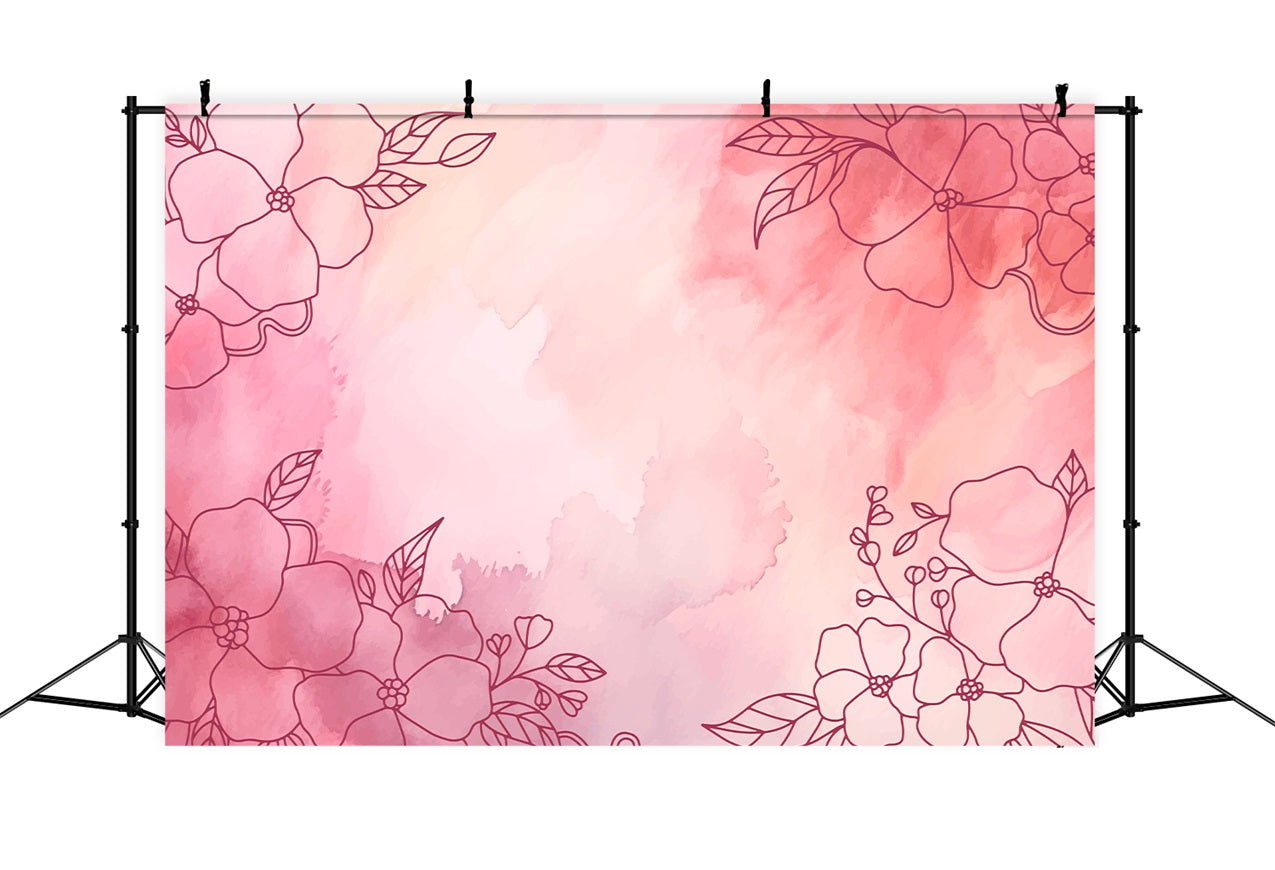 Fondali Per Foto Di Maternita Sfondo Da Parete Con Fiori Ad Acquerello Artistico BRP12-22