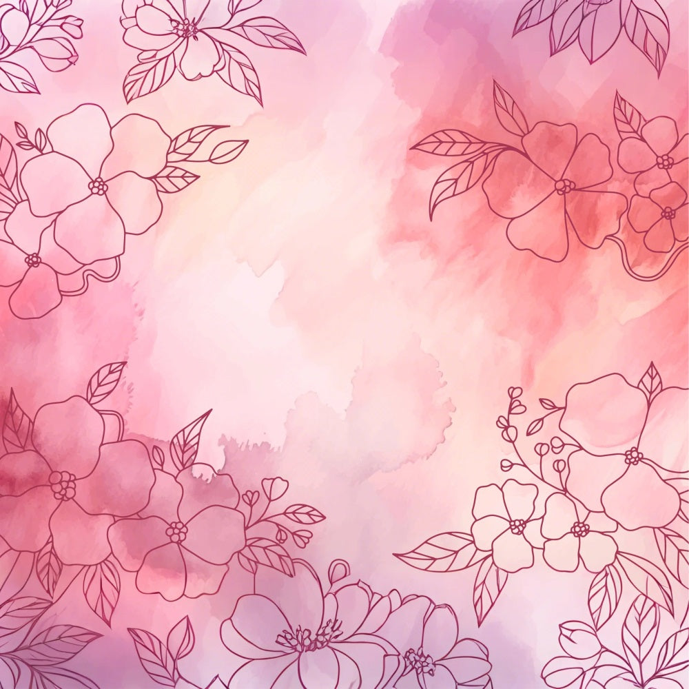 Fondali Per Foto Di Maternita Sfondo Da Parete Con Fiori Ad Acquerello Artistico BRP12-22