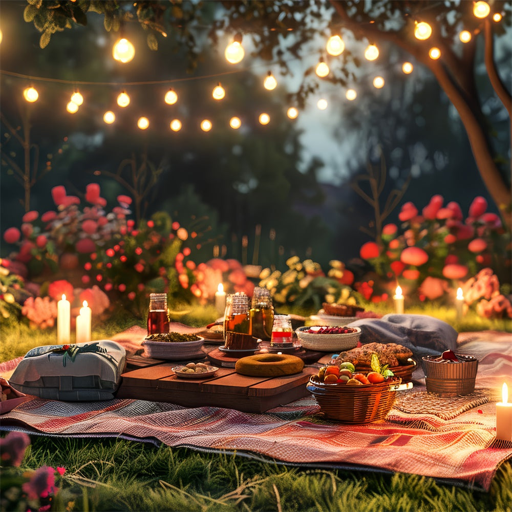 Sfondo Di San Valentino Serata Romantica Picnic Decorazione Floreale Sfondo BRP12-222